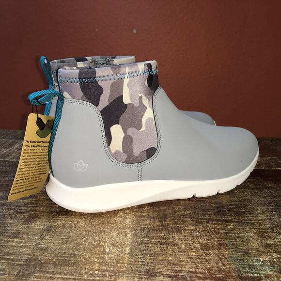 NWT Spenco Womens 6 Paddock Chelsea Ankle Boot Grey Camo Bootie Comfort - Picture 2 of 9